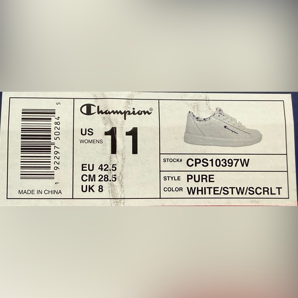 Champion Women’s White and Blue Sneakers Size 11 - Picture 4 of 4